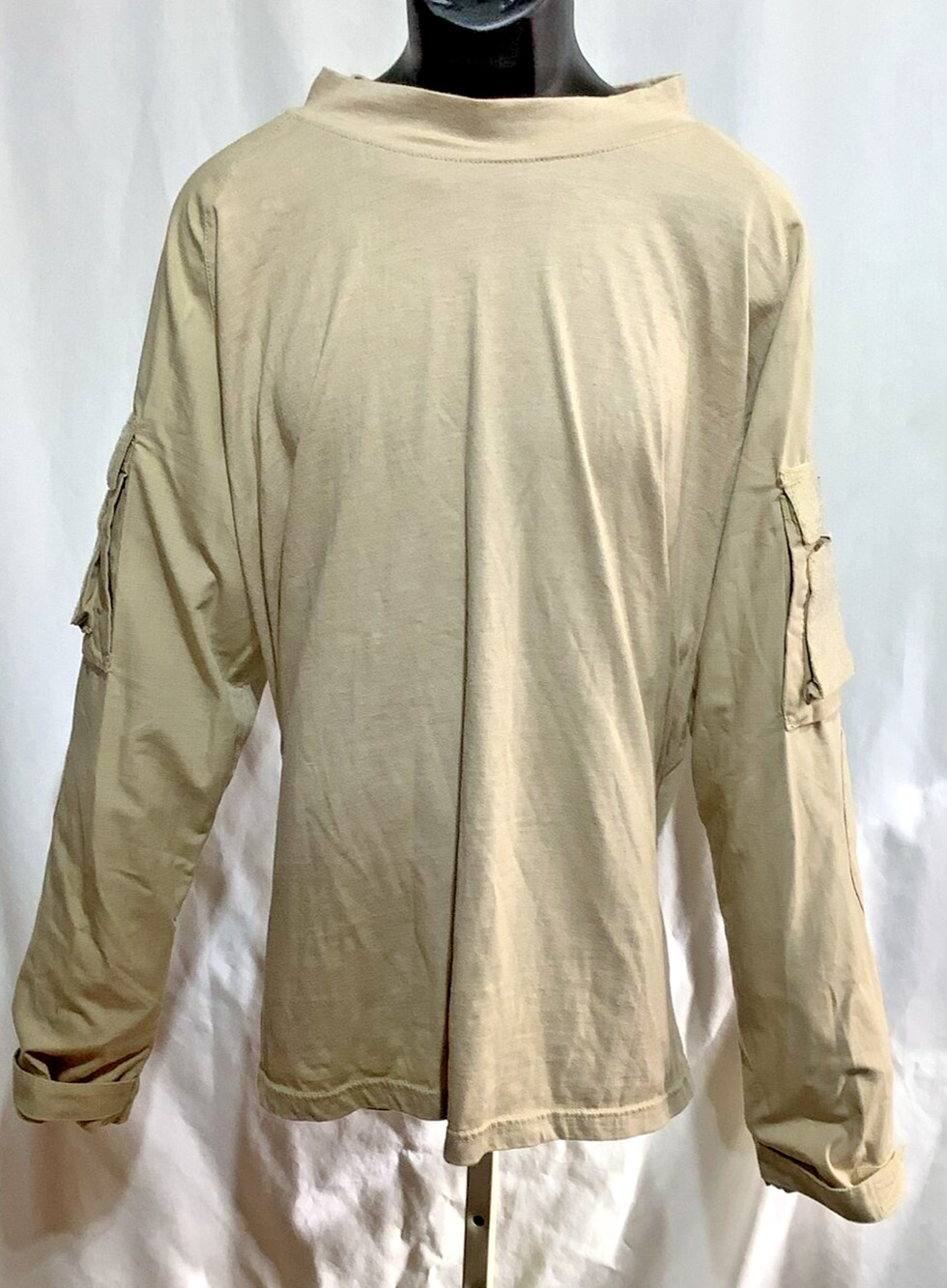 Voodoo Tactical Combat Shirt Mens XL Tan Long Sleeve Pocket Ripstop Military